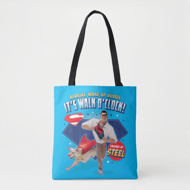 Krypto & Superman - It's Walk O'Clock! Tote Bag (Front)