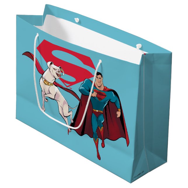 Krypto & Superman Large Gift Bag (Front Angled)