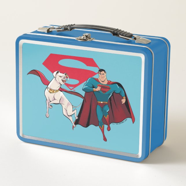 Krypto & Superman Metal Lunch Box (Front)