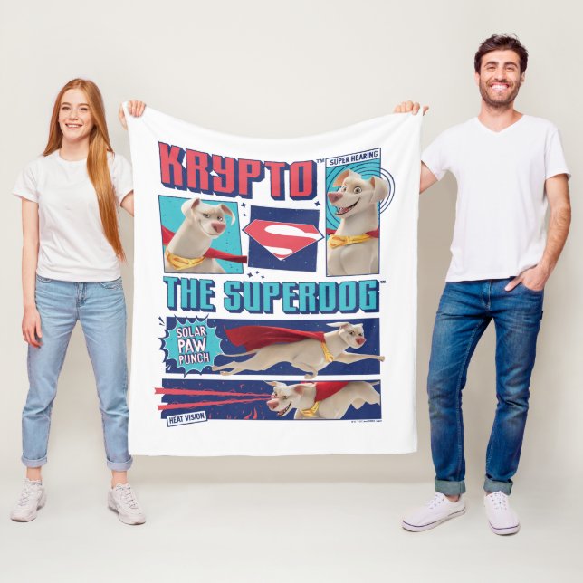 Krypto The Super-Dog Comic Panels Fleece Blanket (In Situ)