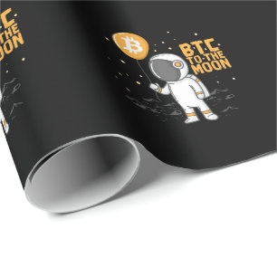 Kryptowährung Bitcoin Astronaut BTC to The Moon Wrapping Paper