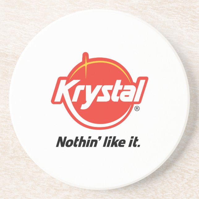 Krystal Logo Coaster in White (Front)