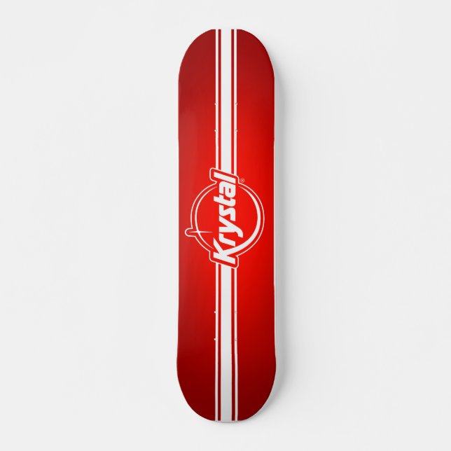 Krystal Logo with Strip Skateboard (Front)