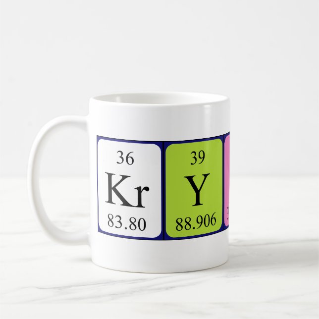 Krystal periodic table name mug (Left)