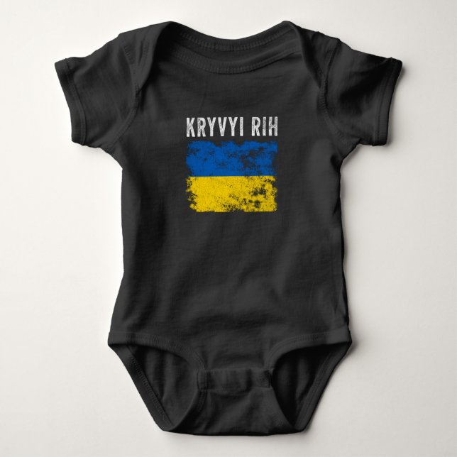 Kryvyi Rih Ukraine Ukrainian Patriotic Baby Bodysuit (Front)