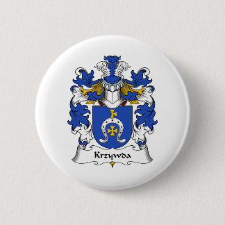 Krzywda Family Crest 6 Cm Round Badge