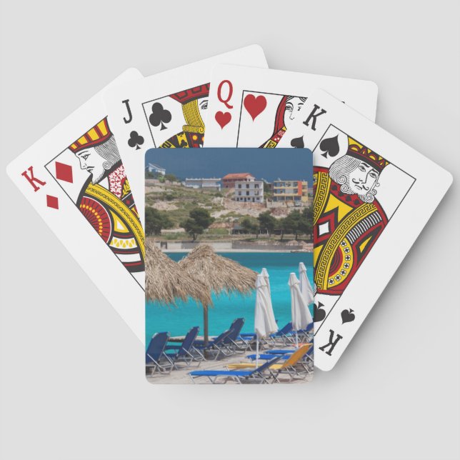 Ksamil, town beachfront playing cards (Back)