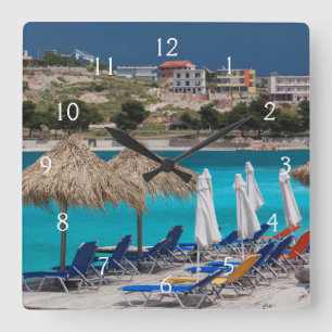 Ksamil, town beachfront square wall clock