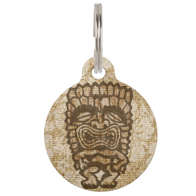 Ku-Tiki Hawaiian Distressed Hibiscus Pet Tag (Front)