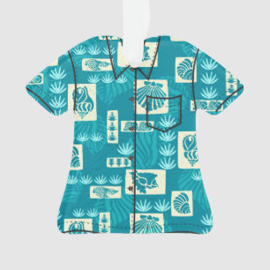 Kua Bay Hawaiian Undersea Shells Aloha Shirt Ornament