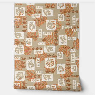 Kua Bay Hawaiian Undersea Shells - Khaki Wallpaper
