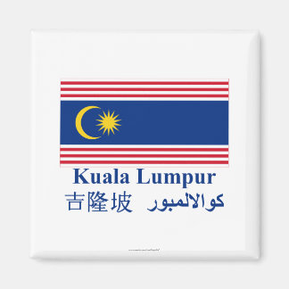 Kuala Lumpur flag with name Magnet
