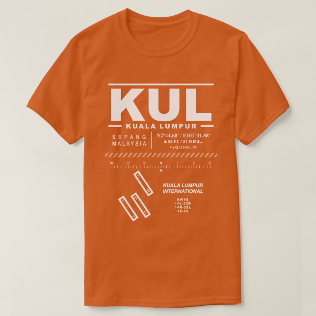 Kuala Lumpur International Airport KUL T-Shirt (Design Front)