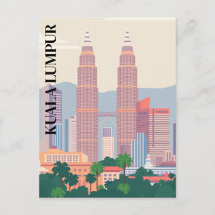 Kuala Lumpur Malaysia Art Deco Towers Cityscape Postcard