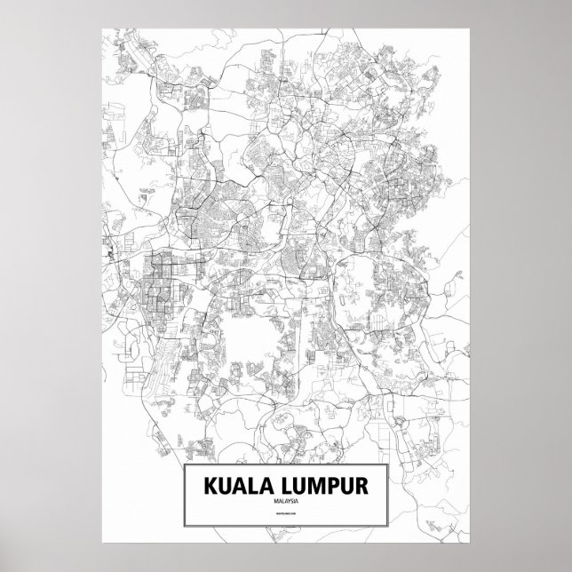 Kuala Lumpur, Malaysia (black on white, custom) Poster (Front)