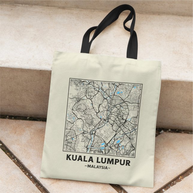 Kuala Lumpur, Malaysia, City Map Tote Bag (Creator Uploaded)