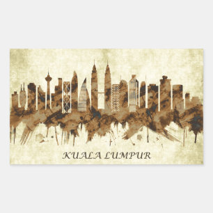 Kuala Lumpur Malaysia Cityscape Rectangular Sticker