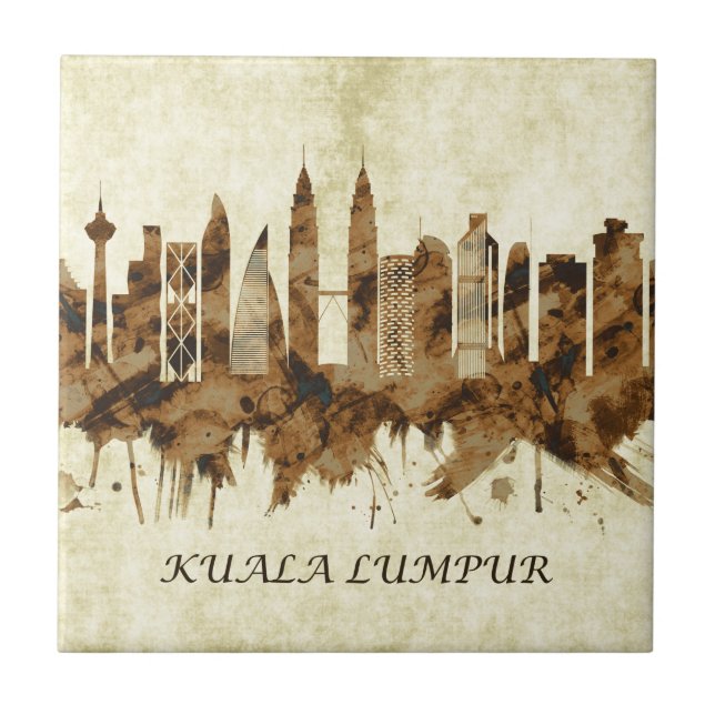 Kuala Lumpur Malaysia Cityscape Tile (Front)