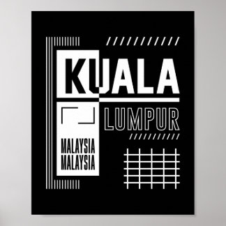 Kuala Lumpur Malaysia Modern Urban Typography Desi Poster
