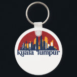 Kuala Lumpur Malaysia Retro City Skyline Cityscape Key Ring<br><div class="desc">Vintage and retro city design with beautiful skyline, tourist attraction and cityscape art. Cool skyscraper and building silhouette illustration merchandise for tourist and traveller. Perfect as souvenir to bring back home when travelling around the world. Save the memory of your travel and vacation with family and friends. Background colour can...</div>