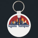 Kuala Lumpur Malaysia Retro City Skyline Cityscape Key Ring<br><div class="desc">Vintage and retro city design with beautiful skyline, tourist attraction and cityscape art. Cool skyscraper and building silhouette illustration merchandise for tourist and traveller. Perfect as souvenir to bring back home when travelling around the world. Save the memory of your travel and vacation with family and friends. Background colour can...</div>