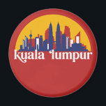 Kuala Lumpur Malaysia Retro City Skyline Cityscape Magnet<br><div class="desc">Vintage and retro city design with beautiful skyline, tourist attraction and cityscape art. Cool skyscraper and building silhouette illustration merchandise for tourist and traveller. Perfect as souvenir to bring back home when travelling all around the world. Save the memory of your travel and vacation with family and friends. Background colour...</div>