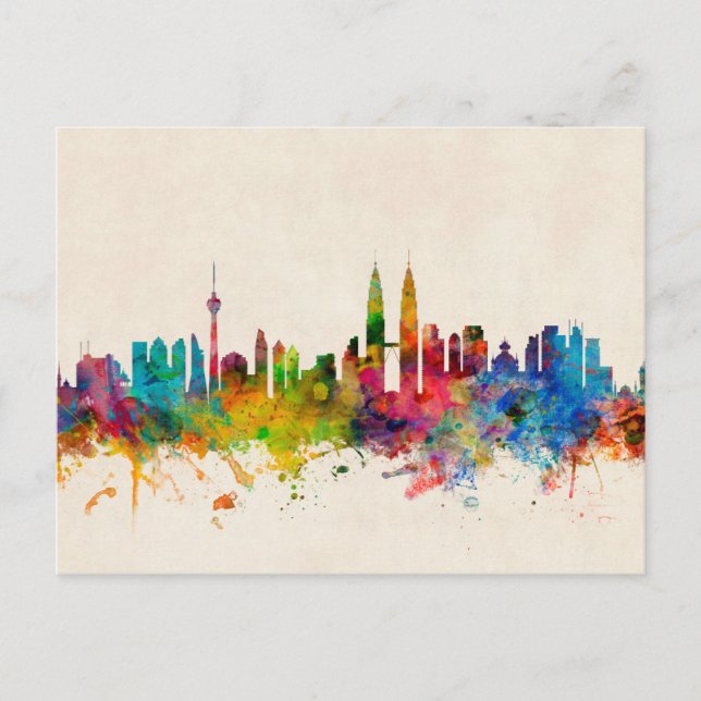Kuala Lumpur Malaysia Skyline Postcard (Front)