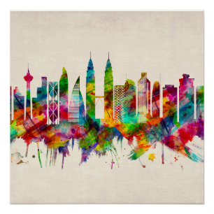 Kuala Lumpur Malaysia Skyline Poster