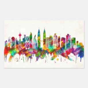 Kuala Lumpur Malaysia Skyline Rectangular Sticker