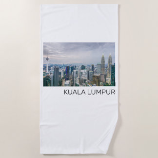 Kuala Lumpur Malaysia Skyline Vintage Souvenir Beach Towel