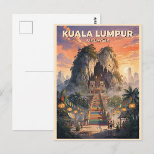 Kuala Lumpur Malaysia Vintage Travel Postcard