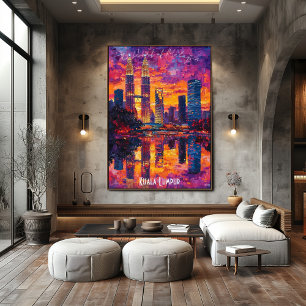 Kuala Lumpur Skyline - Vibrant Malaysian Wall Art