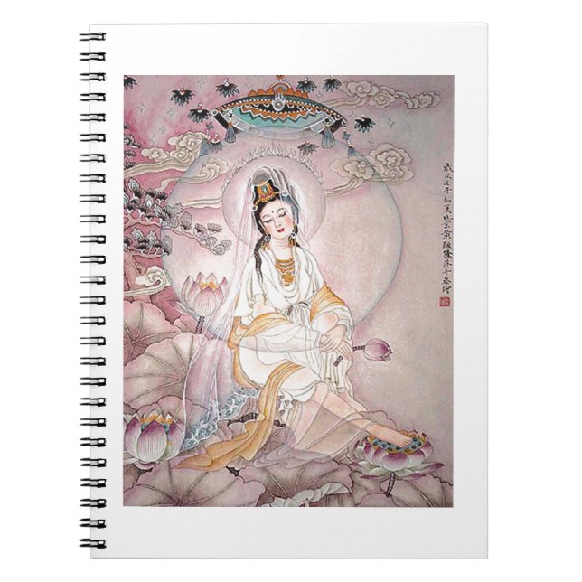 Kuan Yin; Buddhist Goddess Of Compassion Spiral Notebook (Front)