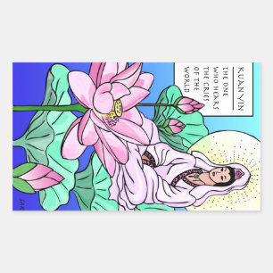 Kuan Yin, Quan Yin, Hears Your Cries Rectangular Sticker