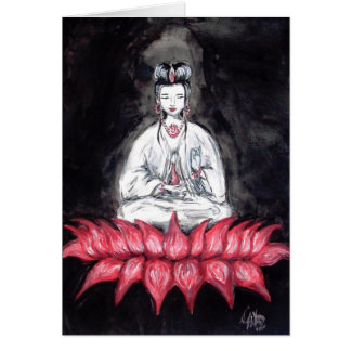 Kuan Yin - seated on Red Lotus Card