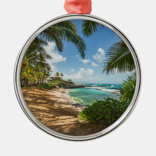 Kuau Cove Beach | Maui, Hawaii Metal Tree Decoration (Front)
