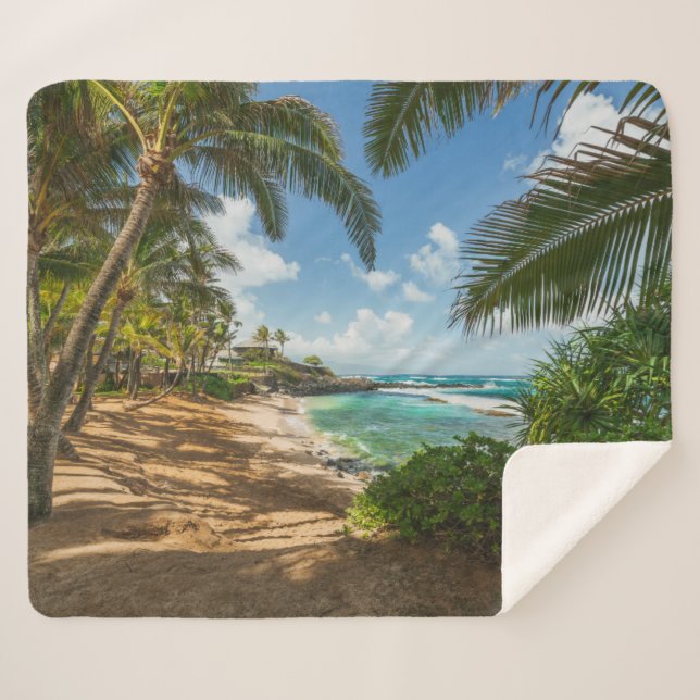 Kuau Cove Beach | Maui, Hawaii Sherpa Blanket (Front (Horizontal))
