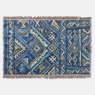 Kuba Amazigh Impasto Throw Blanket African Sacre