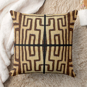 Kuba Cloth Print Throw Pillow