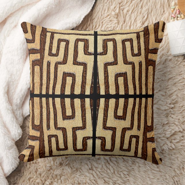 Kuba Cloth Print Throw Pillow (Blanket)