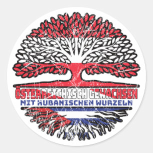 Kuba Kubanisch Österreichisch Österreich Baum Classic Round Sticker