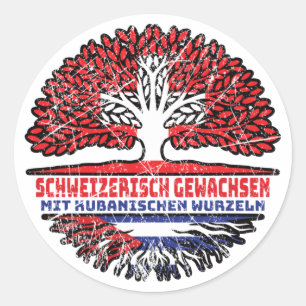 Kuba Kubanisch Schweizer Schweiz Baum Wurzel Classic Round Sticker