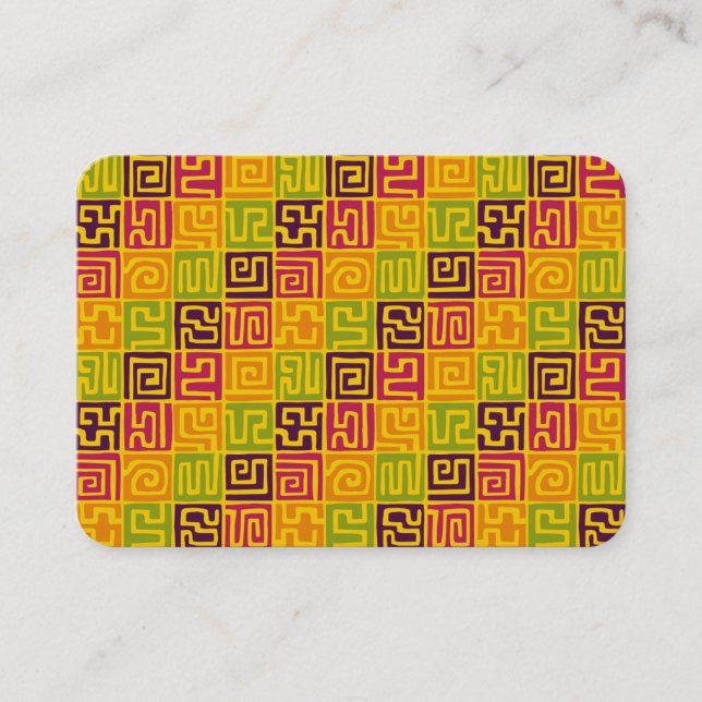 Kuba Style Pattern 071019 - Colours Business Card (Front)