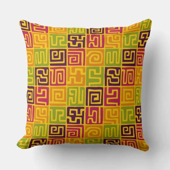 Kuba Style Pattern 071019 - Colours Cushion (Front)