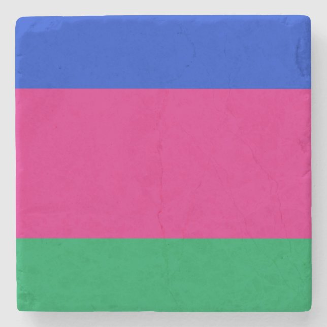 Kuban People's Republic Flag Stone Coaster (Front)