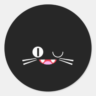 Kubata Neko Cat Cosplay Glitch Video Game Techs Ga Classic Round Sticker