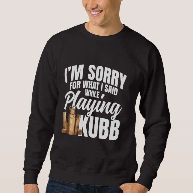 Kubb Set Viking Chess Player Yard Game Legend Viki Sweatshirt (Front)