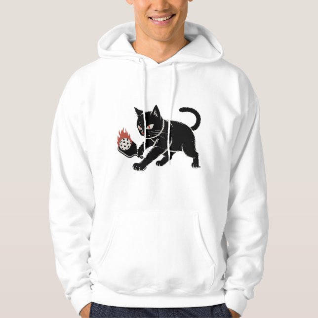 Kuching Pickleball Club Manga Cat Design Hoodie (Front)