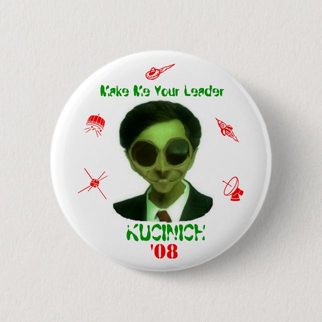 Kucinich '08 6 cm round badge (Front)