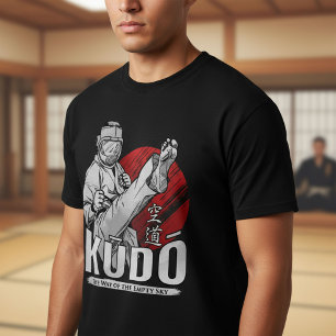 Kudo Martial Art - Fighter and Kanji Design T-Shirt